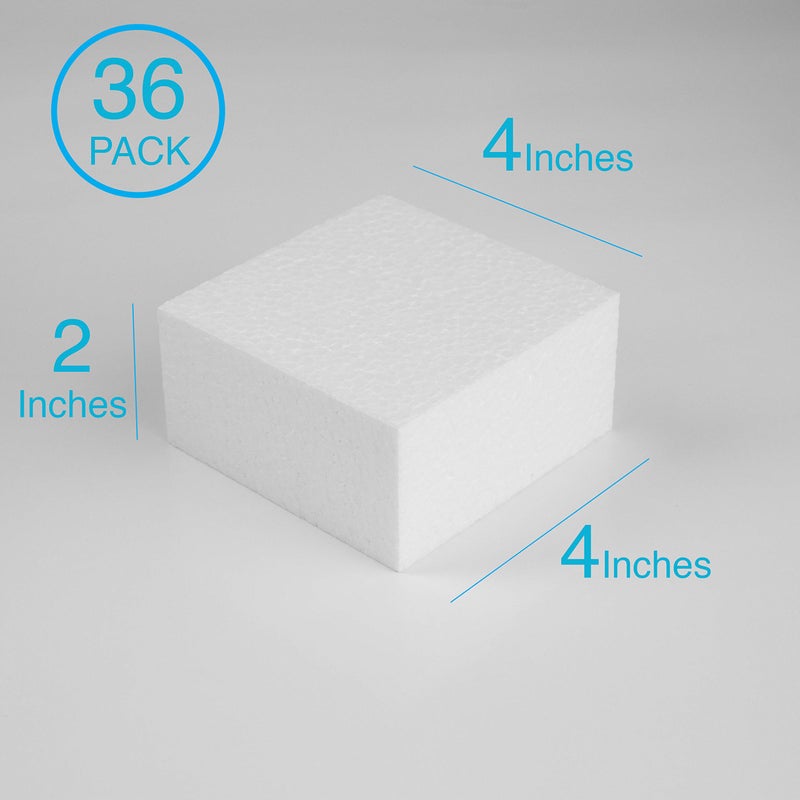 SilverlakeLLC Silverlake 4x4x2 Craft Foam for Styrofoam Block Projects (36-Pack) - Image 3